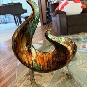 Abstract Sculpture in Brown and Green